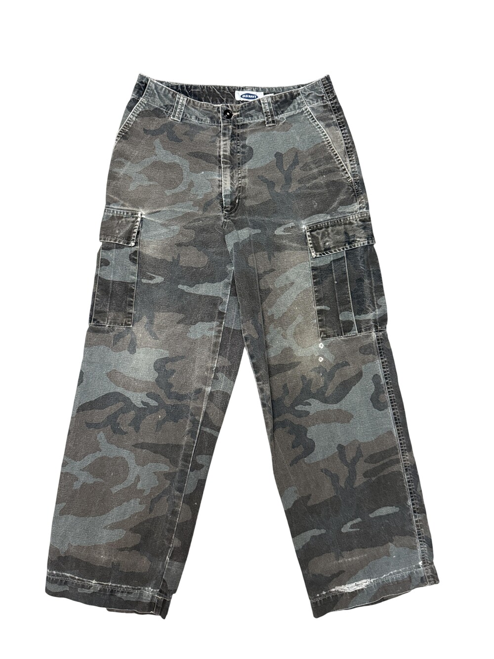Old Navy Cargo Pants Mens 30x28 Green Camo Canvas baggy Fit Utility Workwear